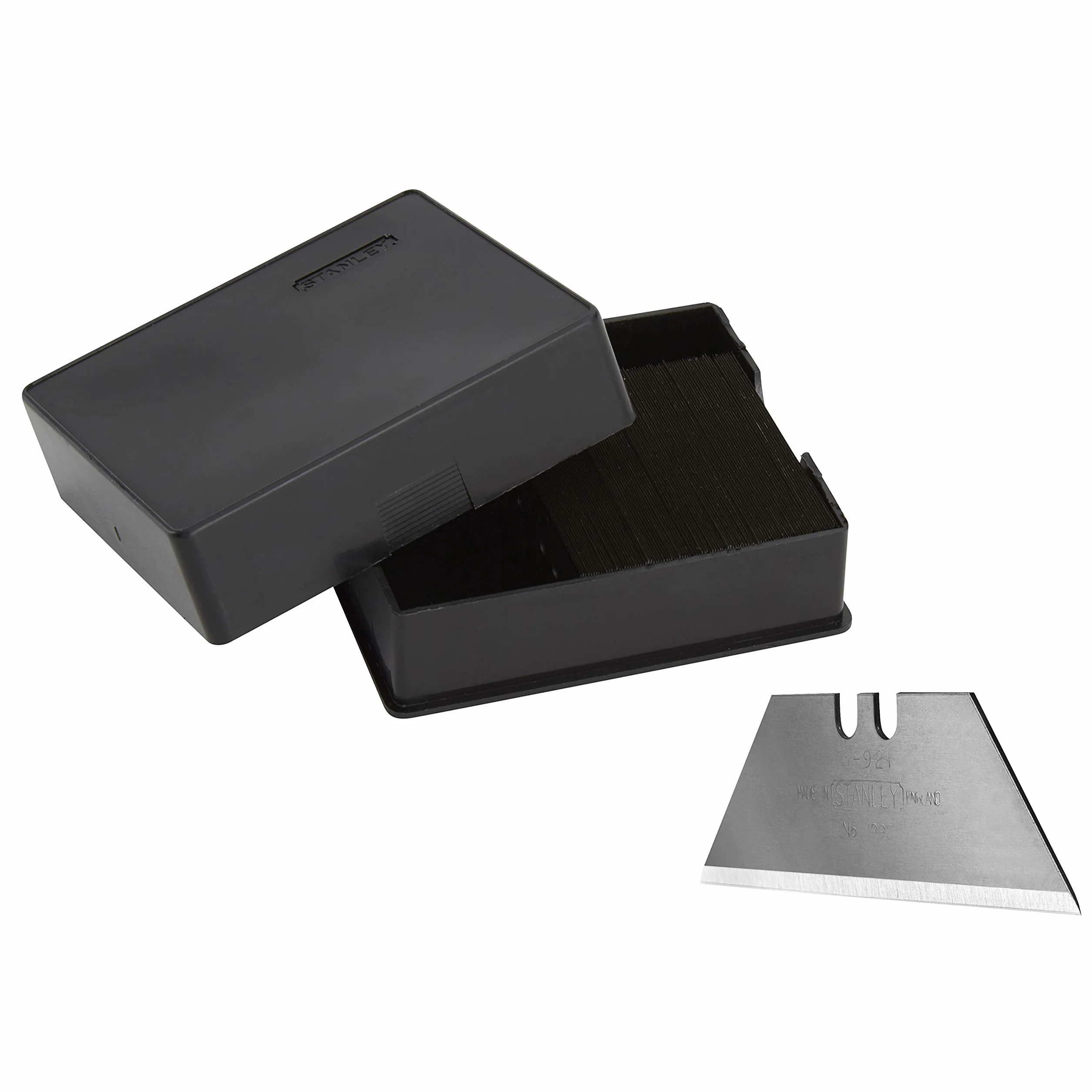 Stanley Ostrza trapezowe 1992 (bez otworów, długość ostrza 62 mm, do ogólnego i ciężkiego cięcia dywanów i winylu, 100 sztuk w pudełku z tworzywa sztucznego) 1-11-921