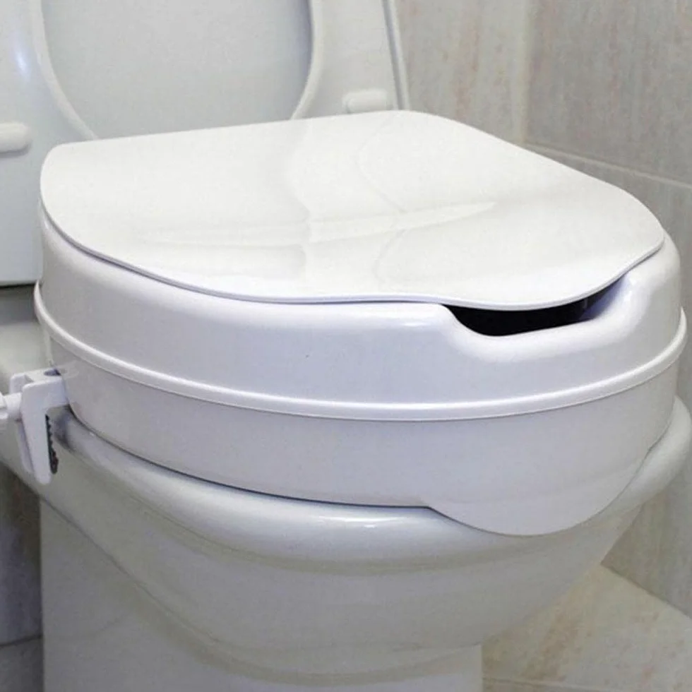 Kibath 143834 podwyższenie deski sedesowej, białe, w zestawie adapter do mocowania na toalecie i stabilność do 150 kg, błyszczący chrom