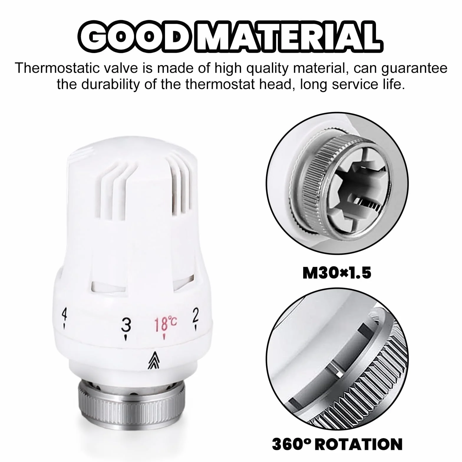 6 sztuk głowic termostatu zaworu grzejnika, głowica termostatu M30 x 1,5, termostat chłodniczy, termostat grzejnika zawór chłodniczy głowica zapasowa, termostaty grzejnika zawory chłodnicze do biura