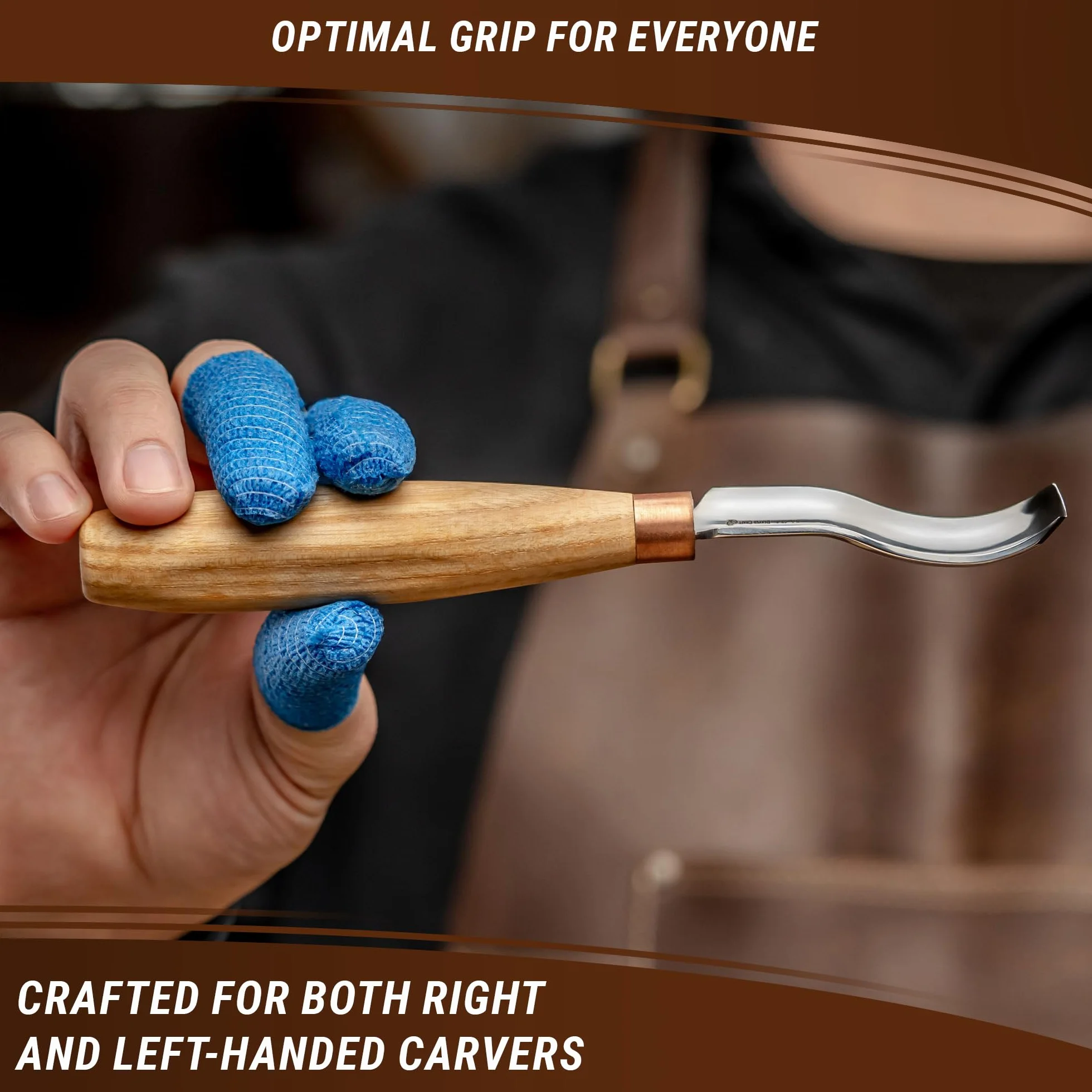 BeaverCraft, zakrzywione dłuto do rzeźbienia w drewnie K8a/14 1,4 cm - narzędzia do rzeźbienia łyżek - ręczne dłuto do obróbki drewna, kompaktowy nóż do rzeźbienia w drewnie dla początkujących i