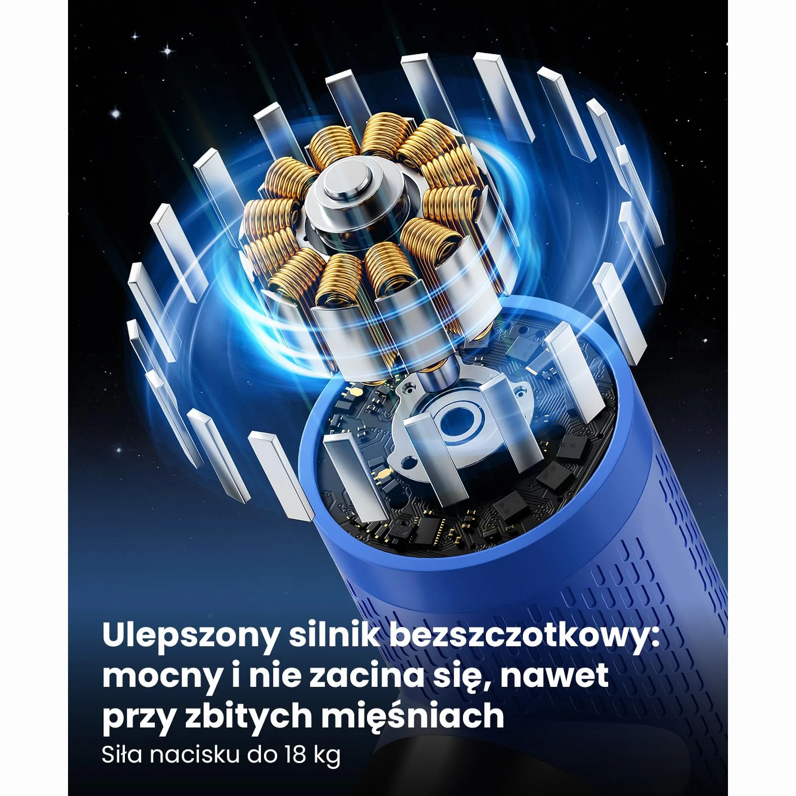 Bob and Brad A7 Mini Pistolet do Masażu 11 mm, Mięśni Głębokich, USB-C, Niebieski