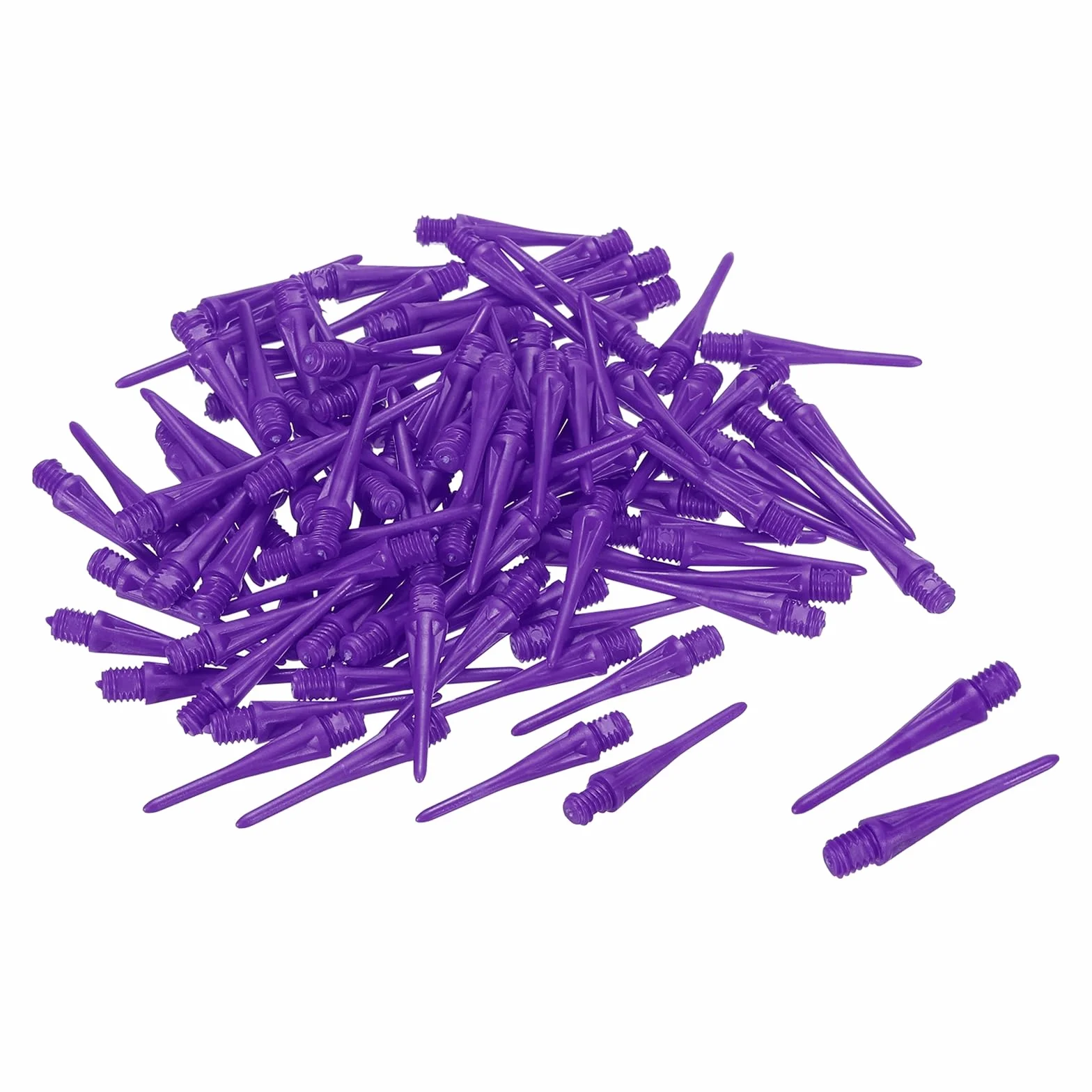 PATIKIL Plastikowe groty do darta, 60 sztuk, gwint 2BA, miękkie końcówki, plastikowe, miękkie końcówki, akcesoria do darta, kolor fioletowy