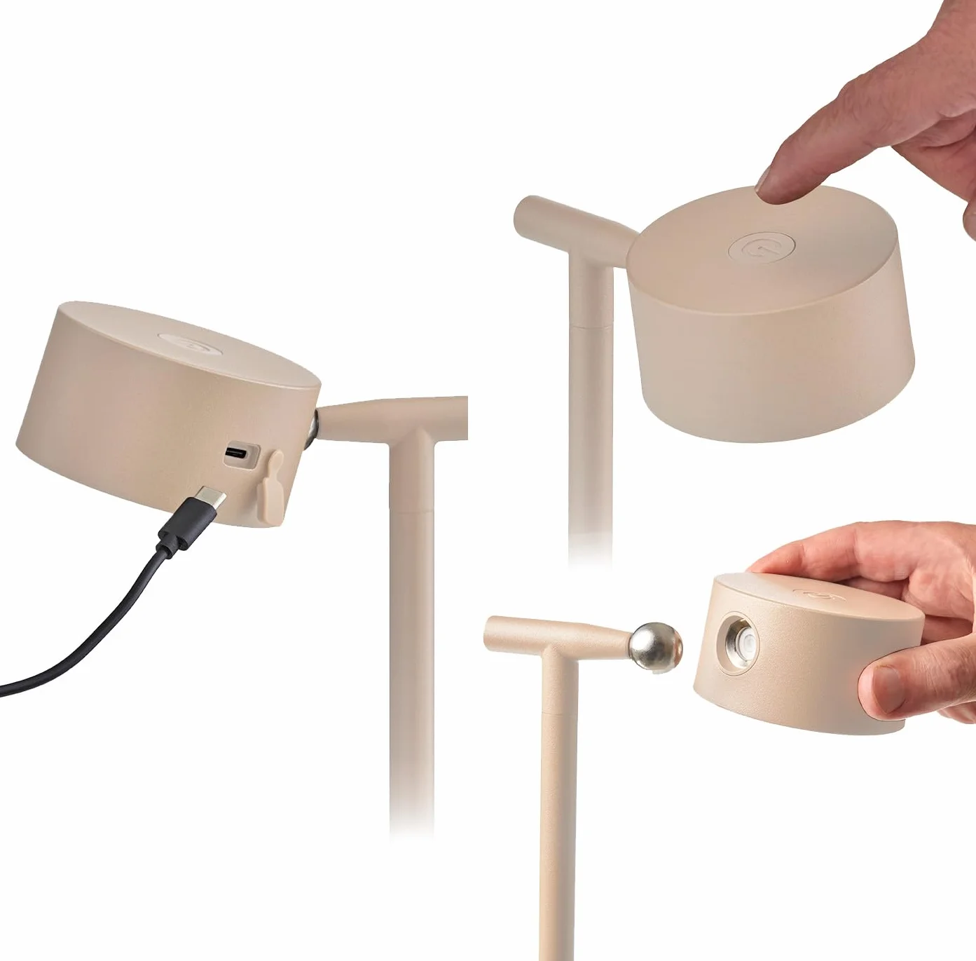 Northpoint Akumulatorowa lampa stojąca LED 3 w 1, lampa do czytania, ściemniana, elastyczna, jako stojąca lampa ścienna i stołowa, ciepłe białe światło (3000 K), do wewnątrz i na zewnątrz, regulacja