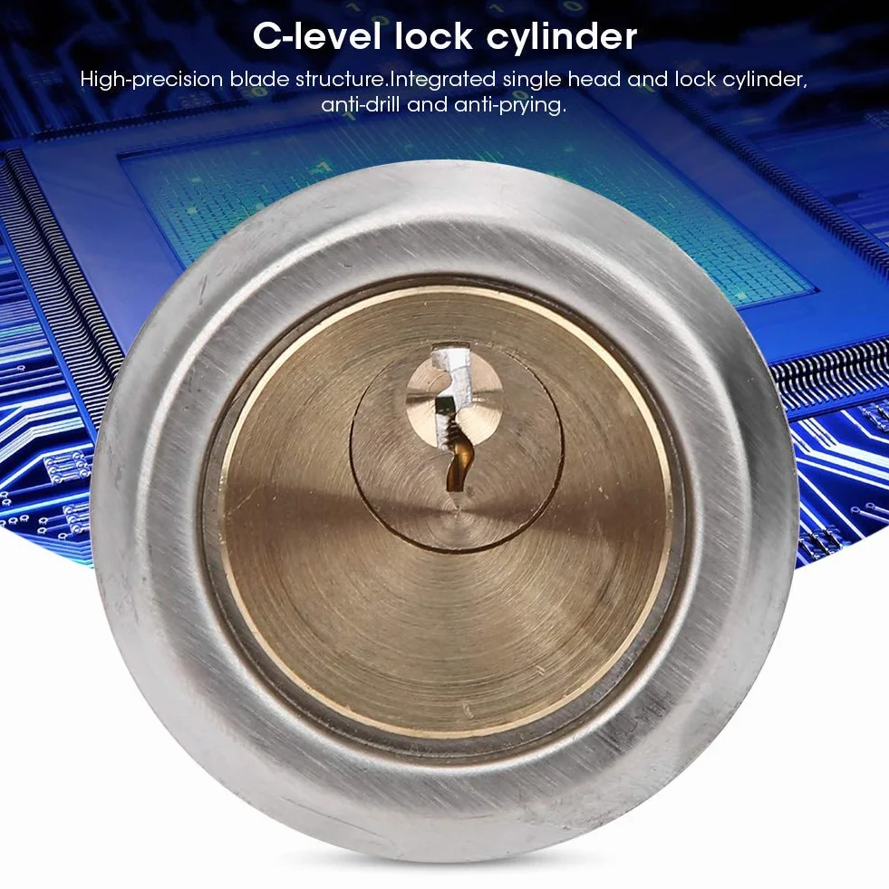 Zestaw cylindryczny zamka, miedziany zamek bezpieczeństwa, zamek mechaniczny 30 mm/1,3 cala, okrągły zamek cylindryczny z 3 kluczami, do żelaznych drewnianych drzwi bezpieczeństwa szafki