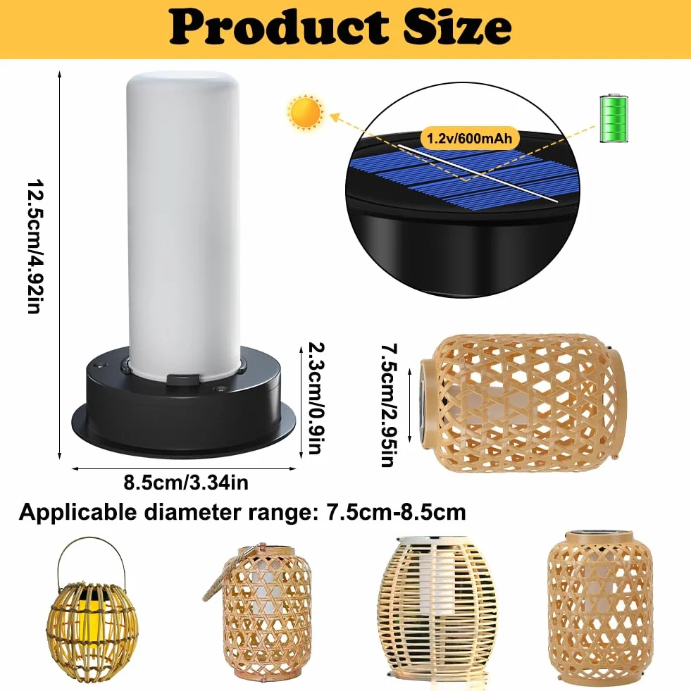 2 sztuki lamp solarnych zamienniki, części zamienne, lampy solarne z żarówką, 8 cm, pokrywa zapasowa, dekoracja zewnętrzna