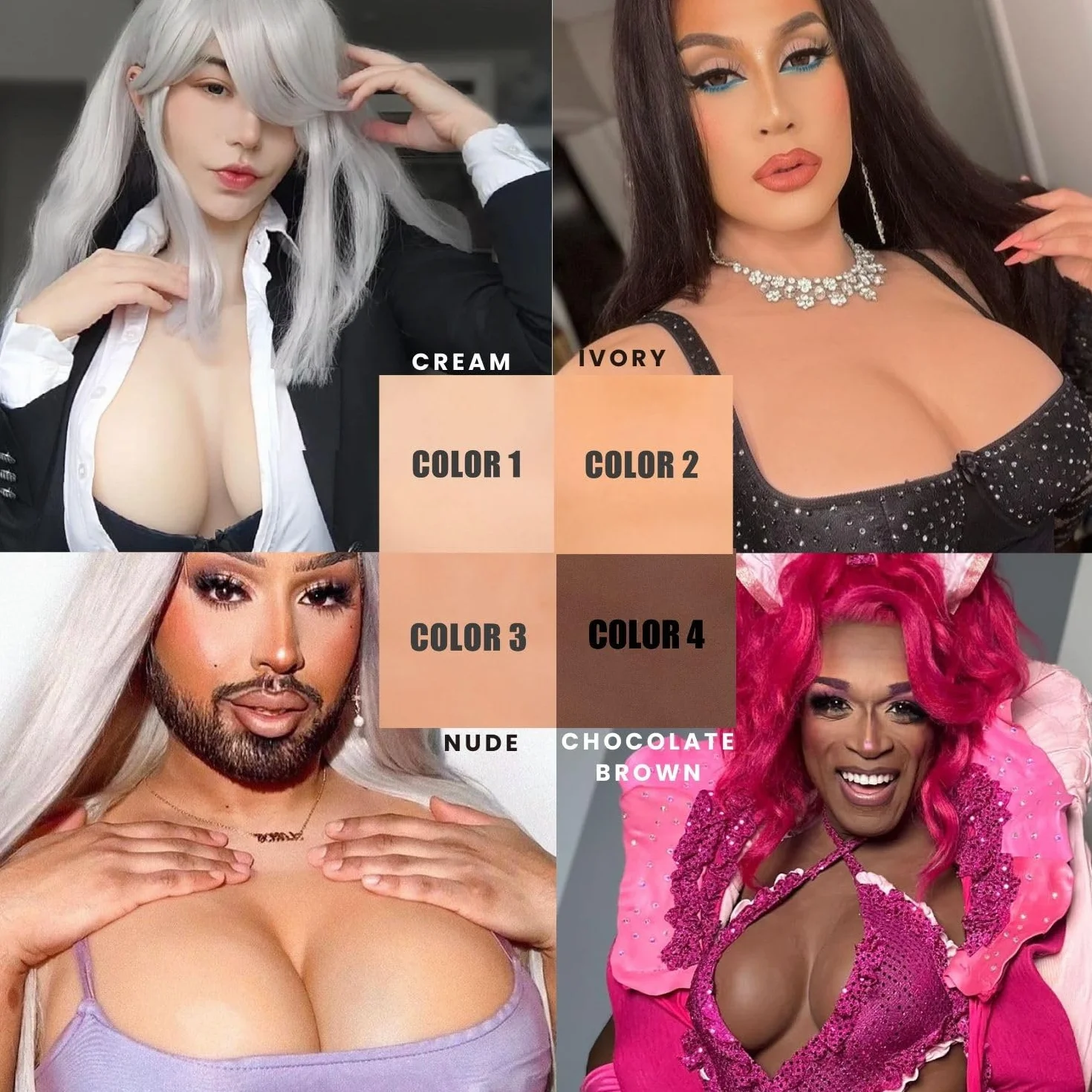 Silikonowa kostka do piersi i miseczka C-G Fałszywa forma do piersi silikonowa dla dragqueen
