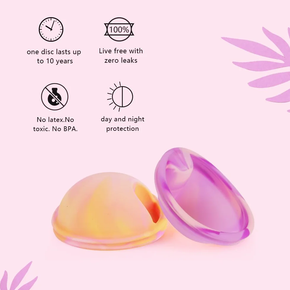 Zestaw krążków menstruacyjnych, dysk menstruacyjny z 2 krążkami okresowymi w rozmiarze S+L, sterylizator i torba do przechowywania, krążek menstruacyjny wielokrotnego użytku dla aktywnych
