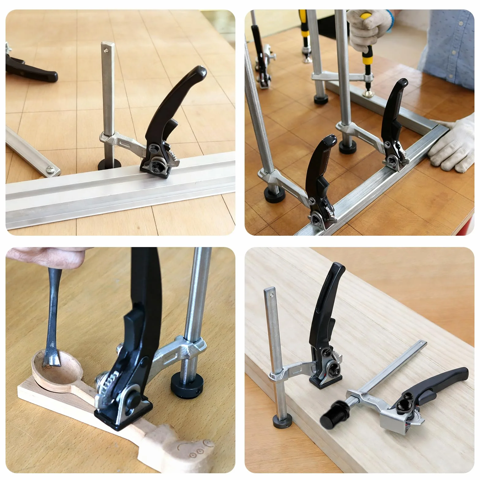 2 sztuki elementu mocującego 20 mm do stołów wielofunkcyjnych, zacisku dźwigni ze stopu aluminium, zakres mocowania 160 mm, kompatybilny wielofunkcyjny stół spawalniczy i CNC, kolor czarny