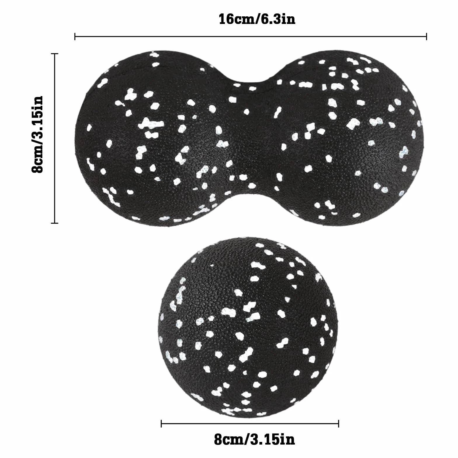 Blackball podwójna piłka do masażu powięzi orzeszków ziemnych akupresura refleksologia biała