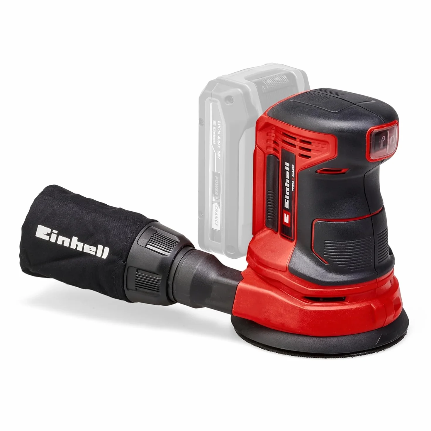 Einhell Akumulatorowa szlifierka mimośrodowa TE-RS 18 Li Solo Power X-Change (Li-ion, 18 V, tarcza szlifierska Ø 125 mm, uchwyt Softgrip, w tym 1 x papier ścierny, bez akumulatora i ładowarki)