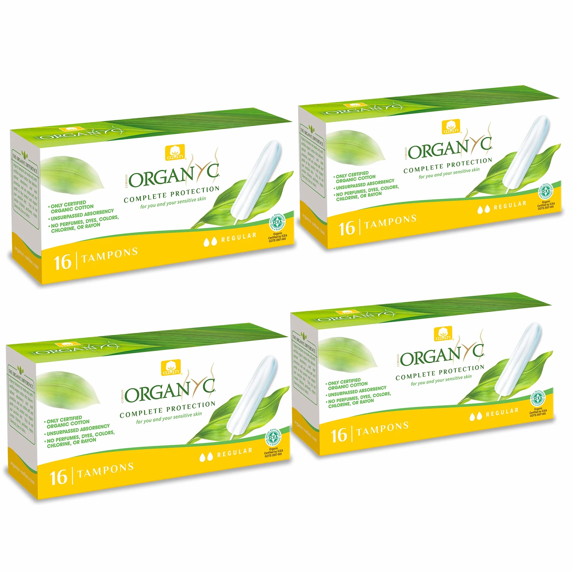 Organyc Tampons Regular ze 100% bawełny biologicznej 4 sztuki