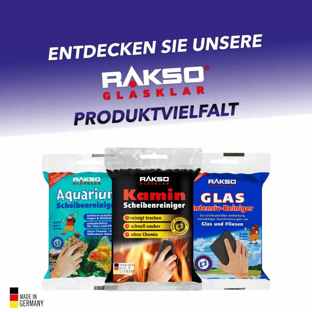 RAKSO Intensywny środek do czyszczenia szyb – 1 środek do czyszczenia szyb z wełny ze stali nierdzewnej, odporny na zarysowania, do czyszczenia szyb i płytek do czyszczenia ścian/podłóg