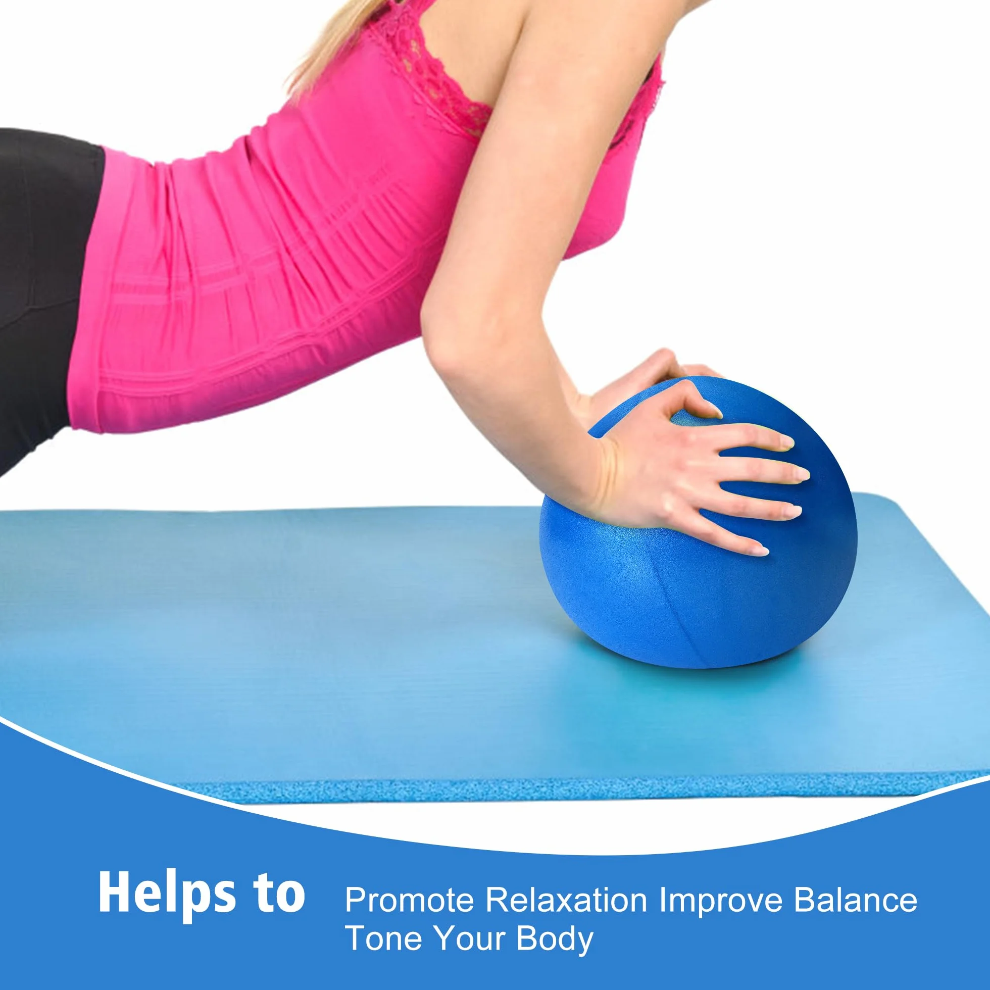 TRIXES Niebieska Piłka do Ćwiczeń - PVC, Wzmacniająca, Trening Jogi, Pomoc w Treningu na Siłowni, Akcesoria Fitness, Sprzęt do Pilates