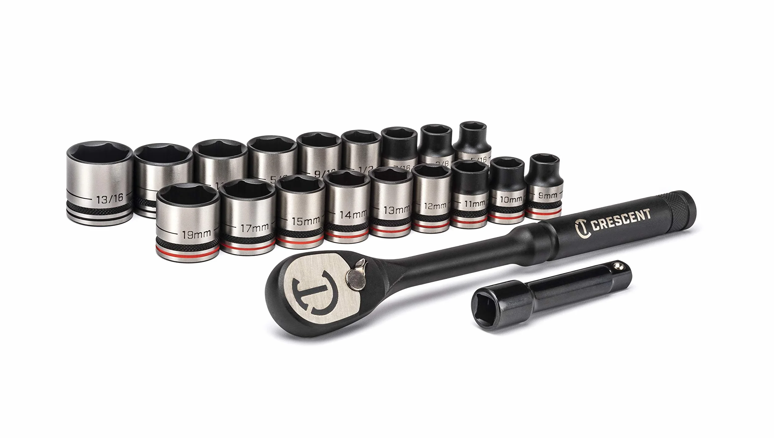Crescent CSWS38B X10 zestaw kluczy nasadowych 3/8" 20 sztuk niskoprofilowy