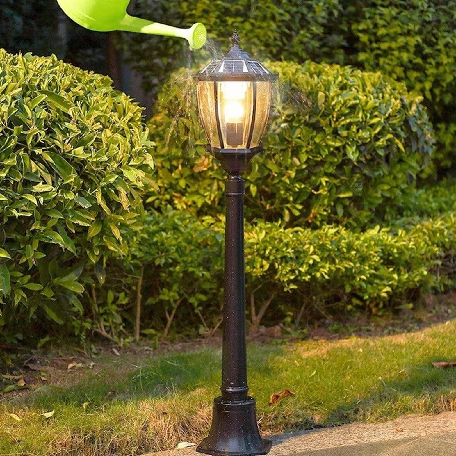 Lampy Zewnętrzne Na Taras, Słupki Oświetleniowe, Wiktoriańskie, Antyczne, Solarne, Wodoodporne, Ogrodowe, Europejskie, Krajobrazowe, Lampa Ścienna, Retro, Wysok(Czarny-1,4M)