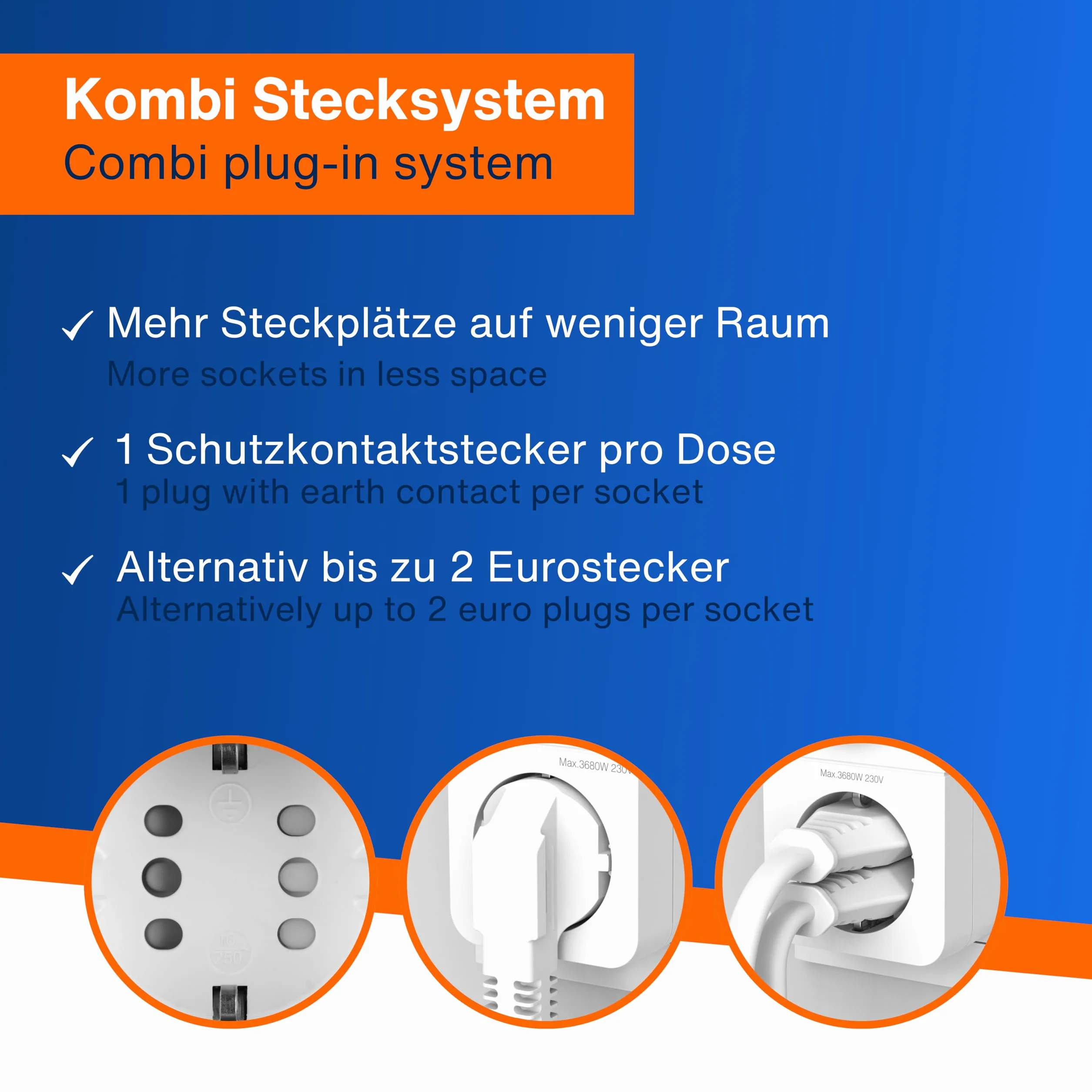 REV Czasomierz czasowy gniazdko elektryczne – format 24 h, 48 razy po 30 min – mechaniczny timer gniazdko z systemem wtykowym kombi, maks. 16 A/3680 W, biały