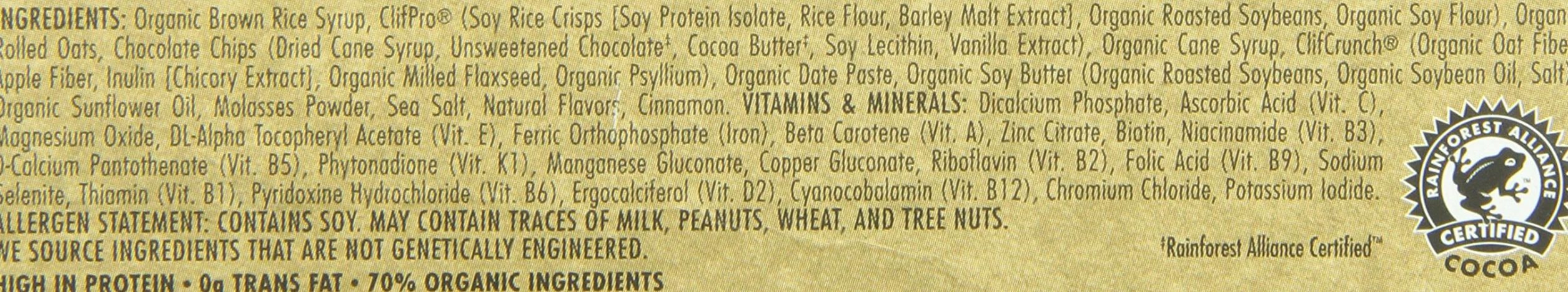 Clif Bar Baton energetyczny Chocolate Chip, 12 sztuk (12 x 68 g)
