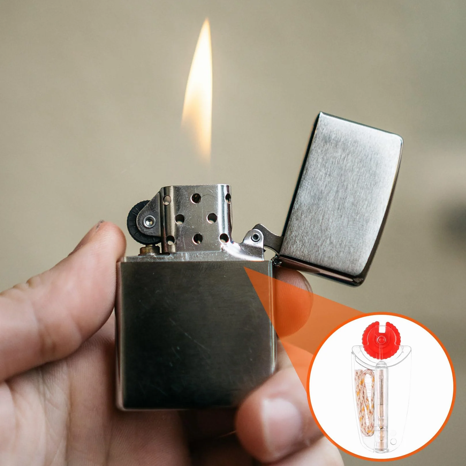Zapalniczki Zippo do zapalniczek, zestaw uniwersalnych akcesoriów Zippo do zapalniczek, kamieni i knotów, do nafty i oleju, kamieni i akcesoriów