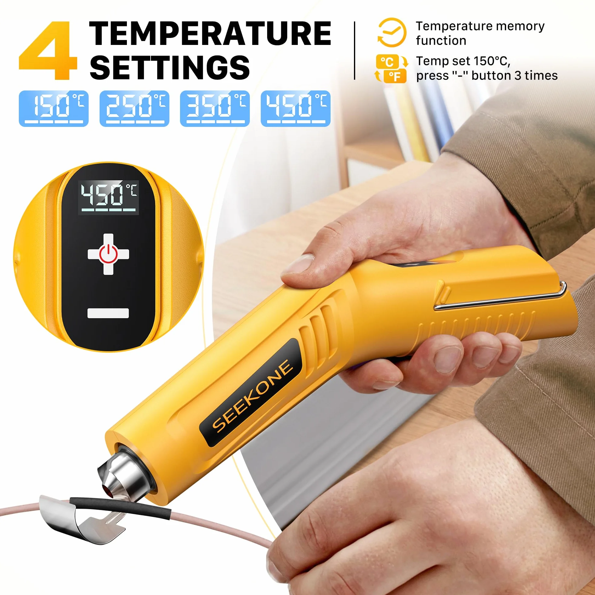 SEEKONE Mini Bezprzewodowa Opalarka 450°C 3,6V Litowy USB z Dyszą Reflektorową