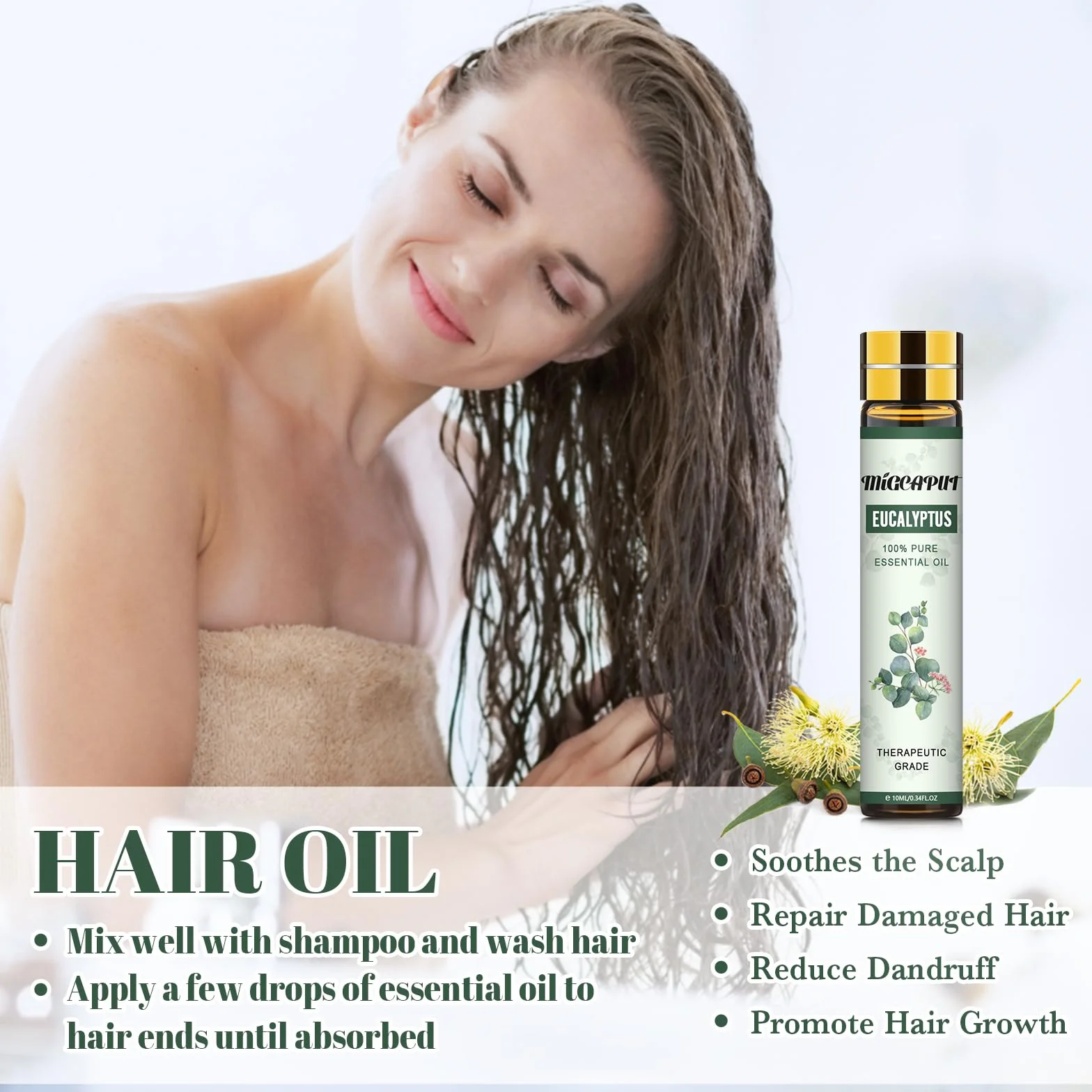 Olejki Eteryczne Eukaliptusowe 100% Naturalny Klasy Terapeutycznej 2 x 10ML do Aromaterapii