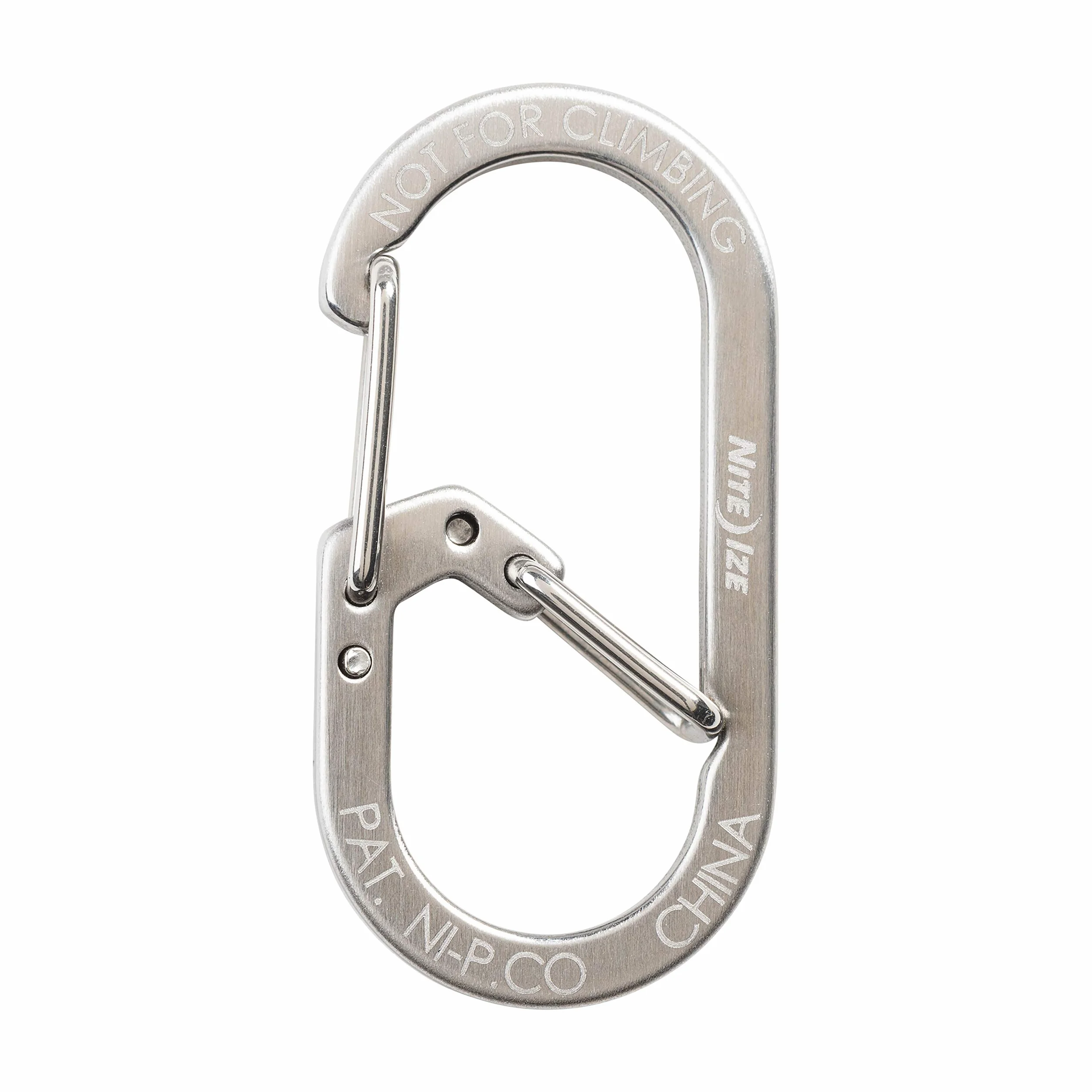 NIte Ize Unisex – dorośli G-Series DUAL Chamber Carabiner, srebrny, rozm. 2