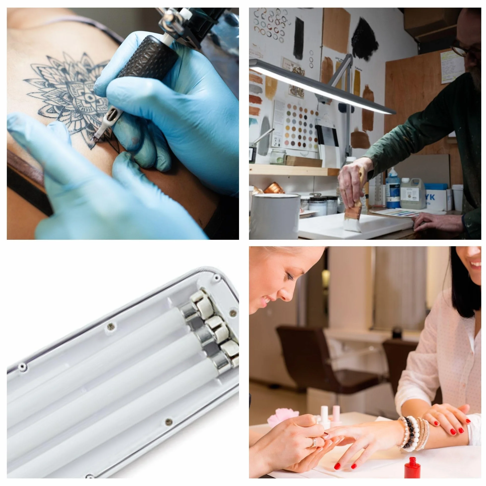 Velleman Lampka biurkowa z zaciskiem, lampa robocza TL 3x 14 W, 2700 lm, światło dzienne 6500 K, klosz 60 cm, biała do biura, hobby, manicure, szycia i prac precyzyjnych