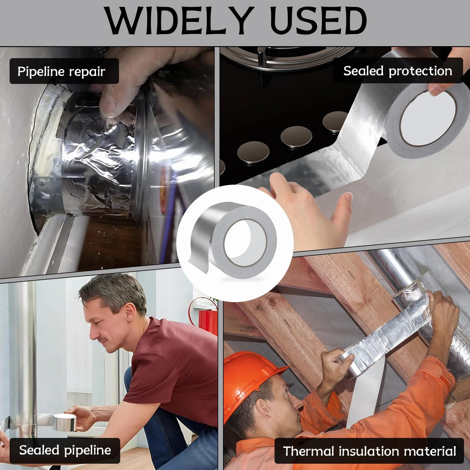 1 rolka aluminiowej taśmy klejącej 75 mm x 50 m samoprzylepna folia aluminiowa srebrna taśma klejąca odporna na wysokie temperatury taśma uszczelniająca do izolacji i izolacji rur, wentylacji