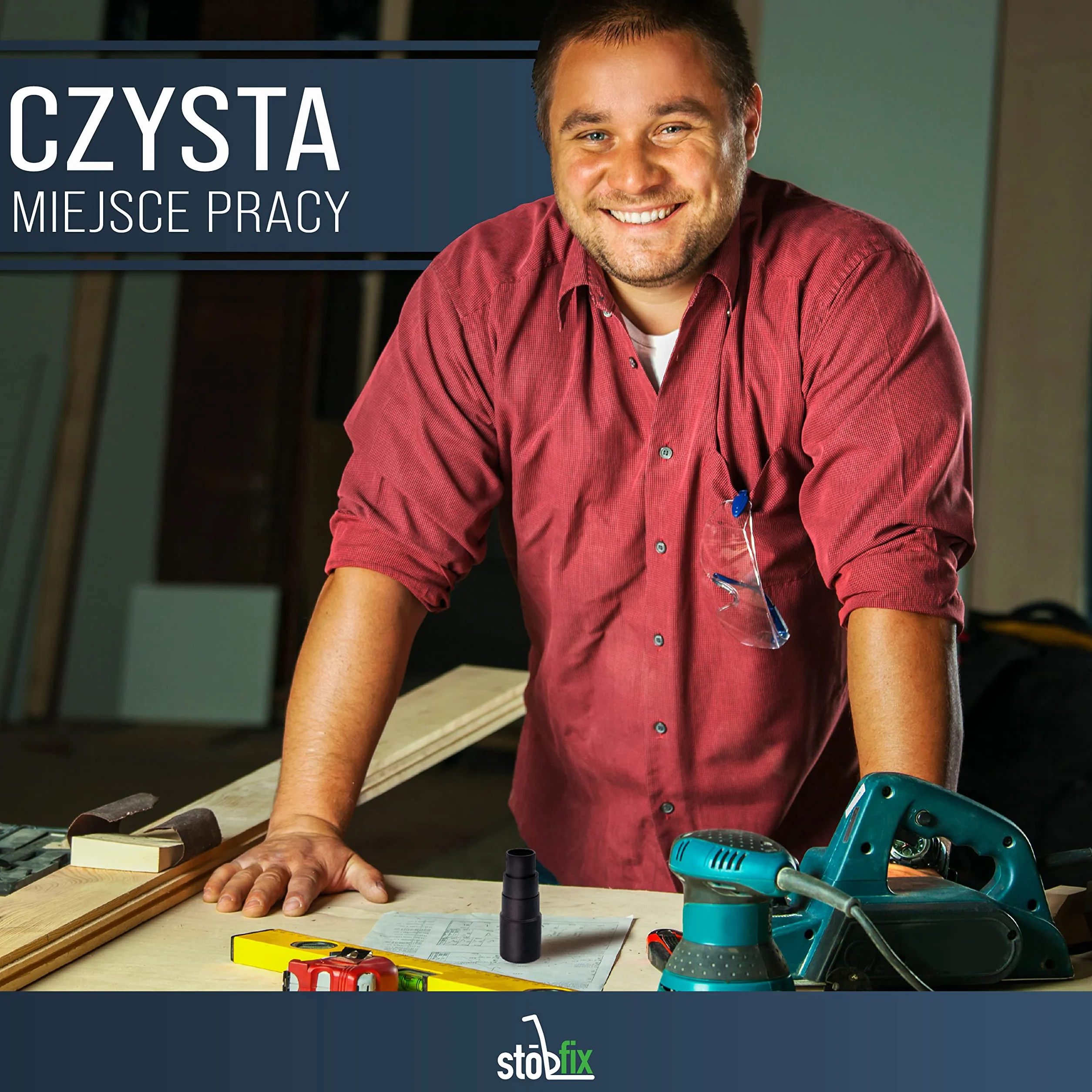 STÖBFIX Adapter Do Węża I Odkurzacza - Zestaw 1 Sztuki, Złączka Redukcyjna Do Uniwersalnego Zastosowania (Bosch, Makita, Kärcher), Zapewnia Czystą Pracy