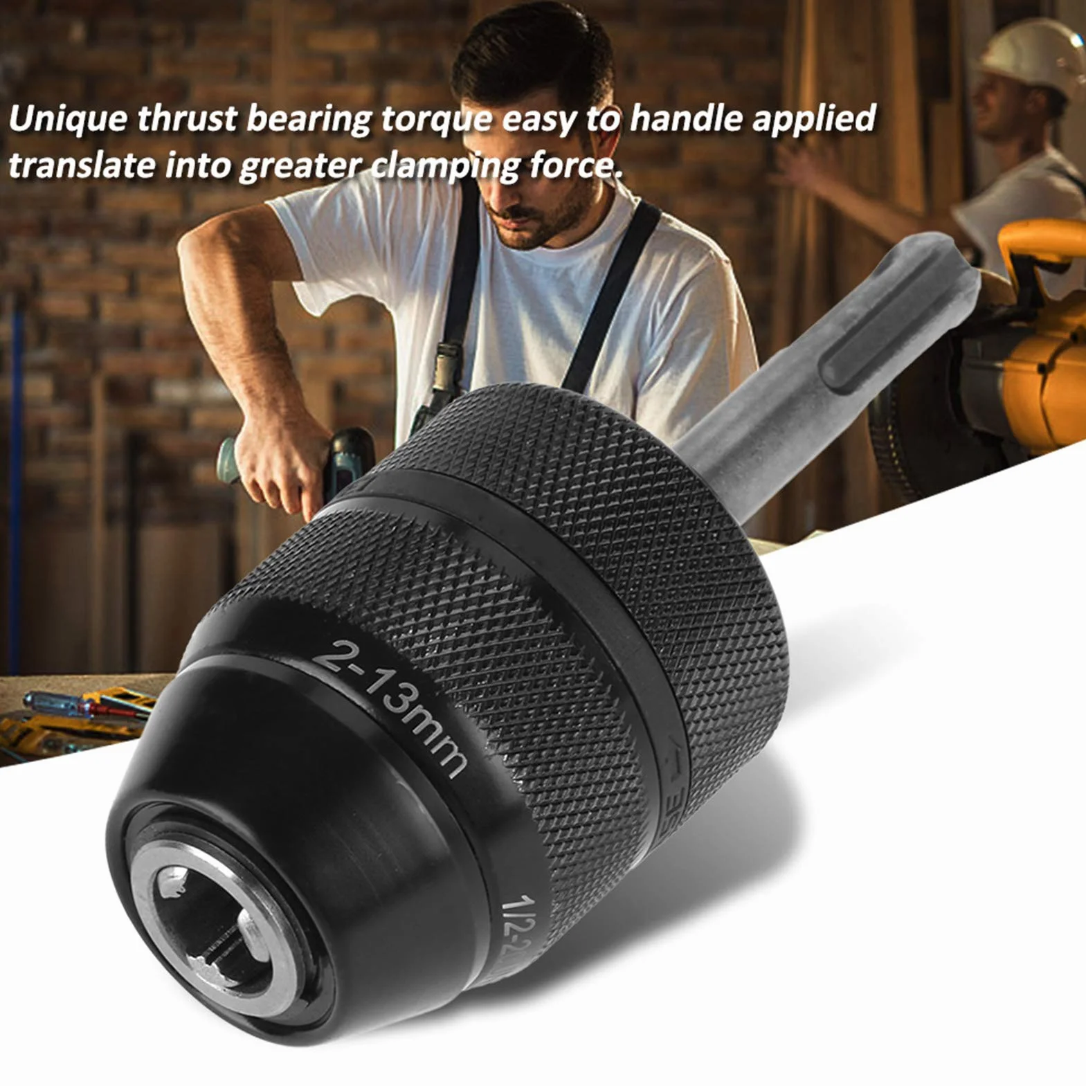 Uchwyt wiertarski bezkluczykowy 2-13mm metalowy SDS 3 adapter