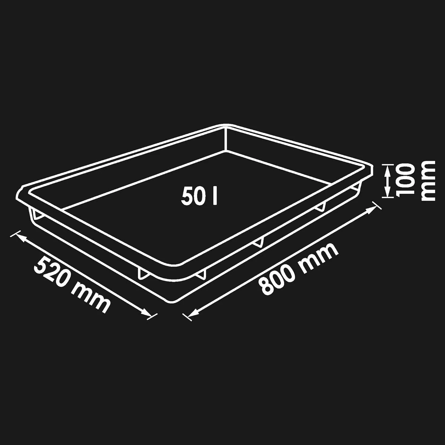ViGOR V5488 Taca uniwersalna I 80x52x10 cm duża kwasoodporna taca ociekowa o pojemności 50 litrów do uniwersalnego zastosowania I Certyfikowana produkcja zgodnie z n