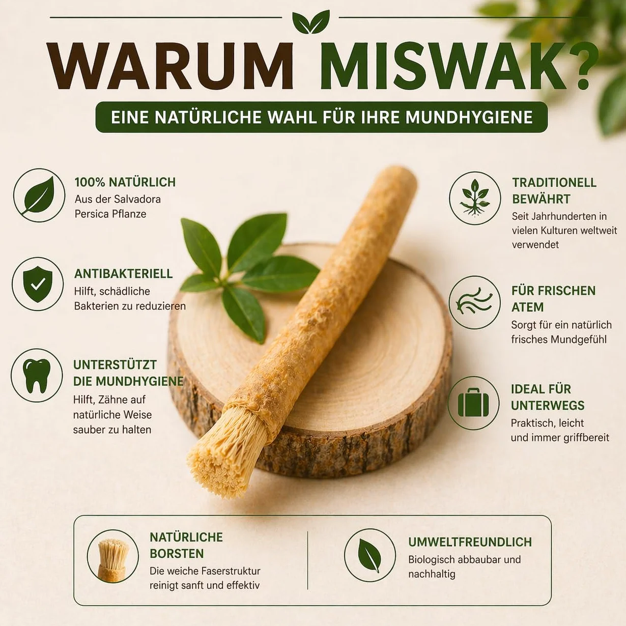 Miswak szczoteczka do zębów, 10 sztuk, tradycyjna szczoteczka do zębów, 100% naturalna szczoteczka do zębów Siwak, korzeń Miswak, czyszczenie i rozjaśnianie, przyjazna dla środowiska i