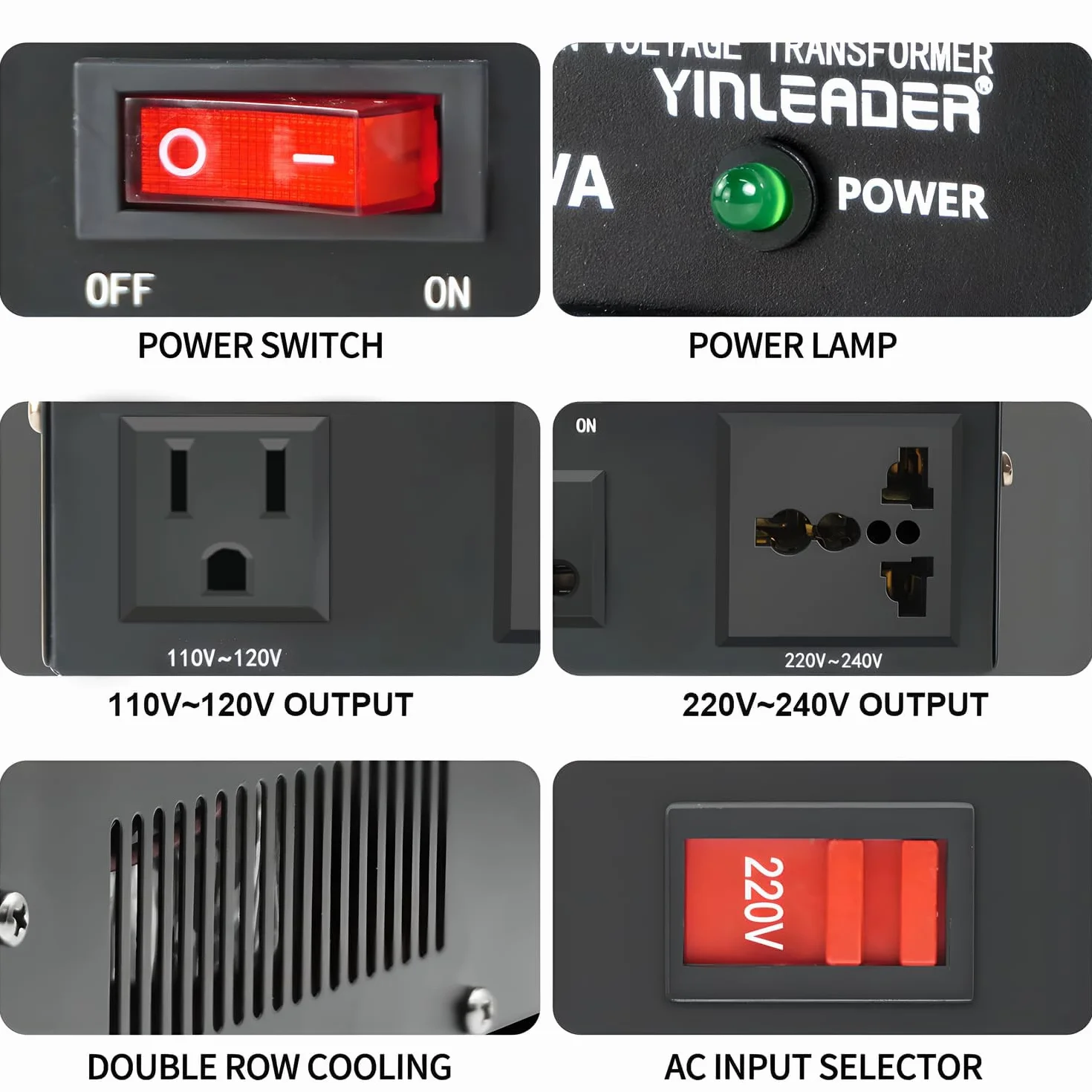 Yinleader Przetwornica napięcia 500 W 230 V 110 V 500 VA