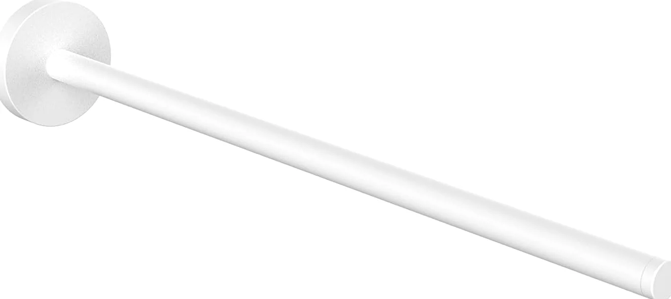 emco Okrągły wieszak na ręczniki, jednoręczny, do montażu na ścianie, bez wiercenia, 30 cm, sztywny wieszak na ręczniki z metalu, uchwyt na ręczniki, biały matowy