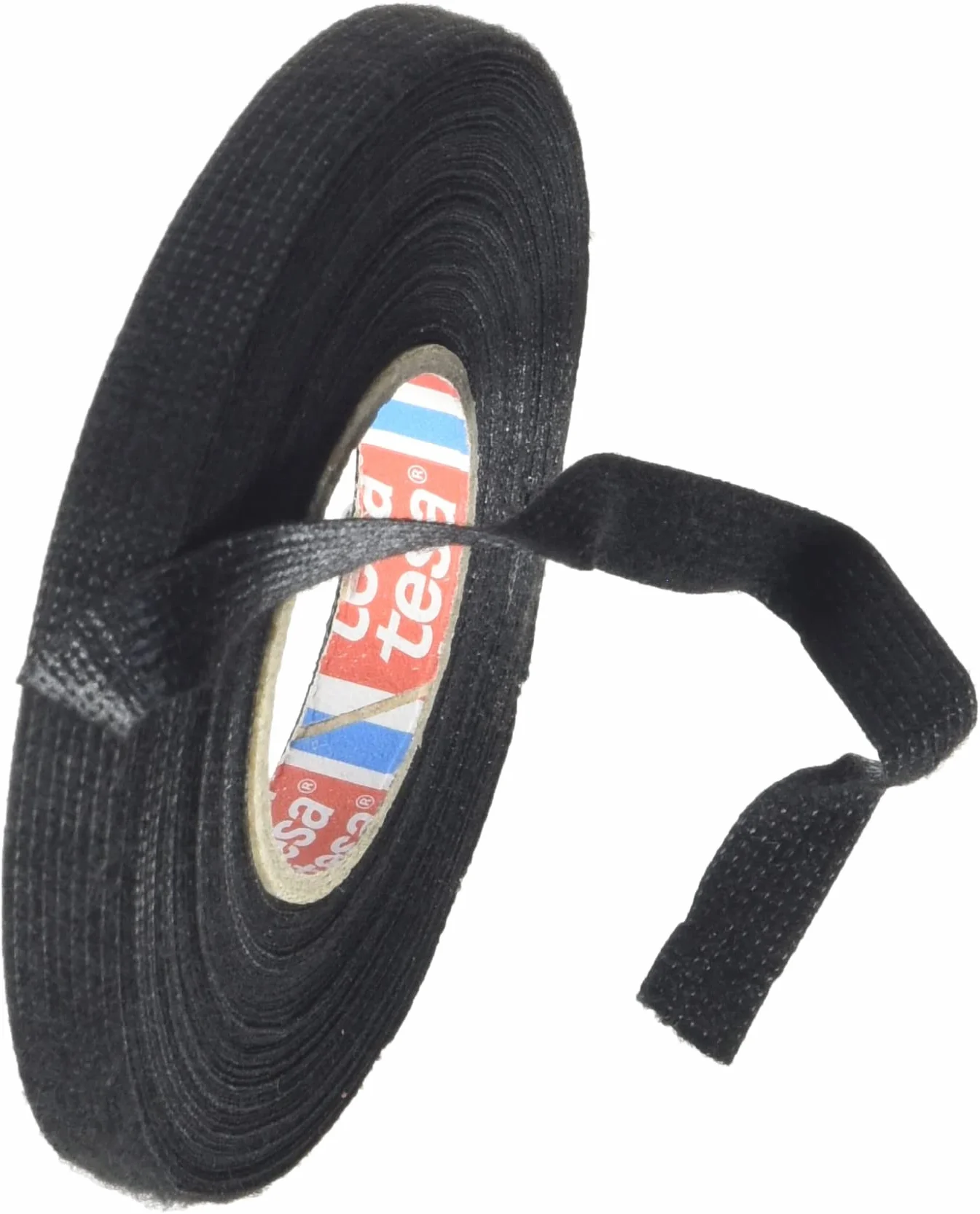 TESA Taśma z włókniny PET 51608 taśma izolacyjna do wiązek kablowych bawełna taśma klejąca (9 mm x 15 m), czarna