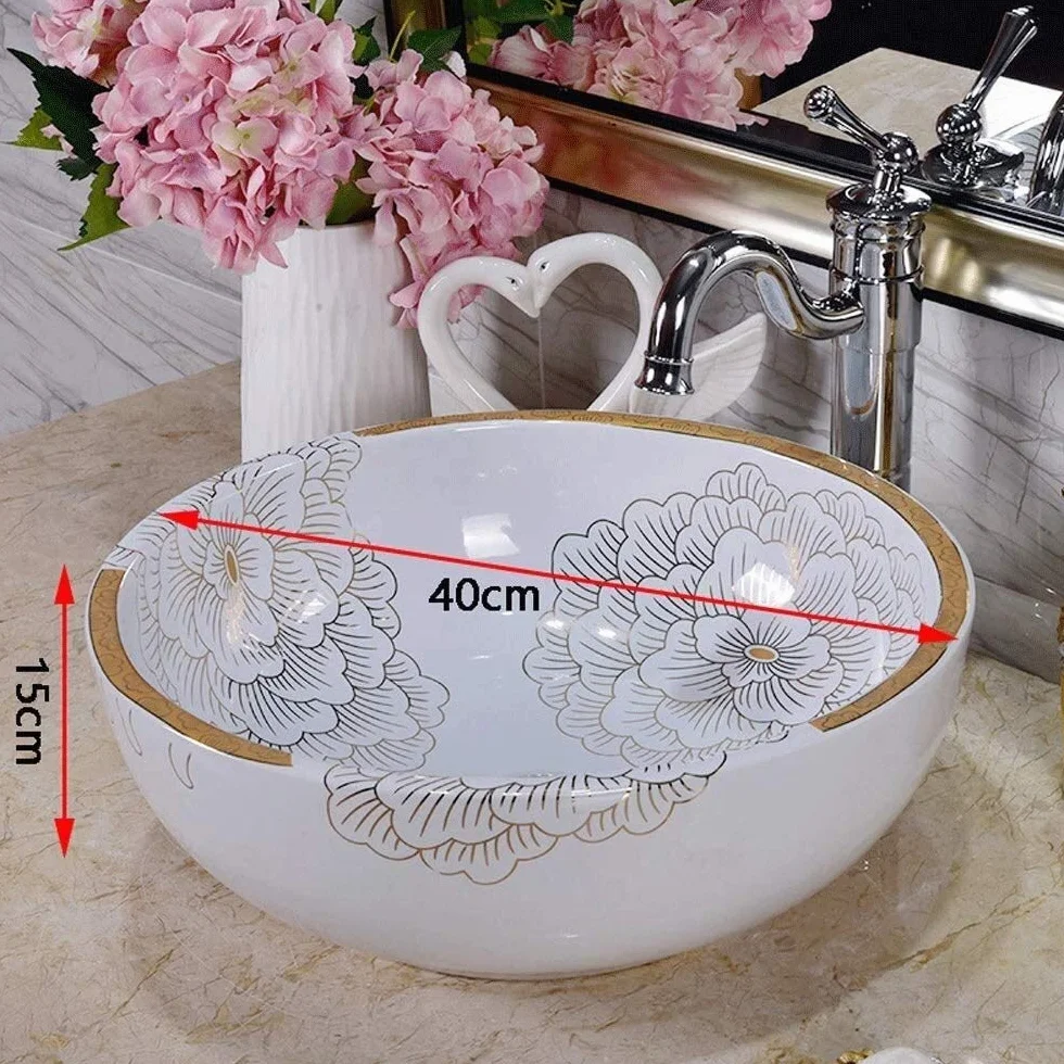Szafka Pod Umywalkę Z Umywalką, Umywalka Nablatowa, Porcelanowa Umywalka Nablatowa, Ceramiczna Miska Ustępowa, Umywalki Łazienkowe 15 Cali