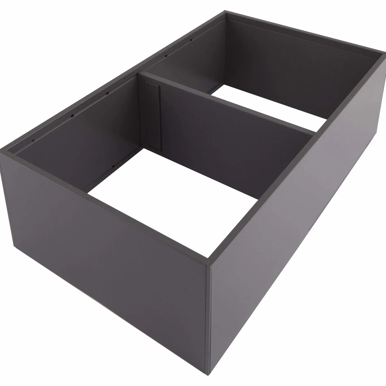Blum AMBIA-LINE wkłady do szuflad kuchennych, rama przednia, szerokość 218 mm, długość 371 mm, wysokość 110 mm, z magnesem, szary Orion matowy, stal, 1 rama i 1 poprzeczka, organizer kuchenny