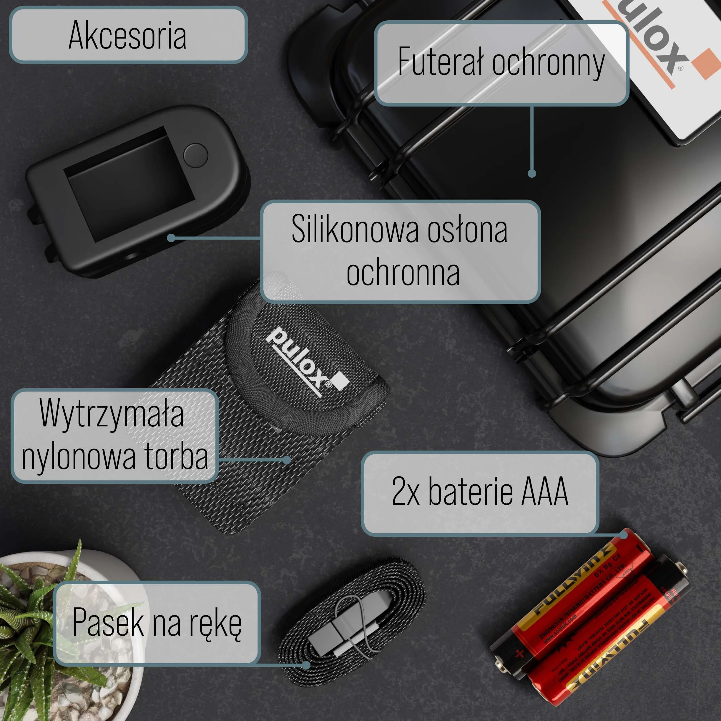 Pulsoksymetr PULOX PO-200 z wyświetlaczem OLED * Kolor: czarny * PZN:3314928