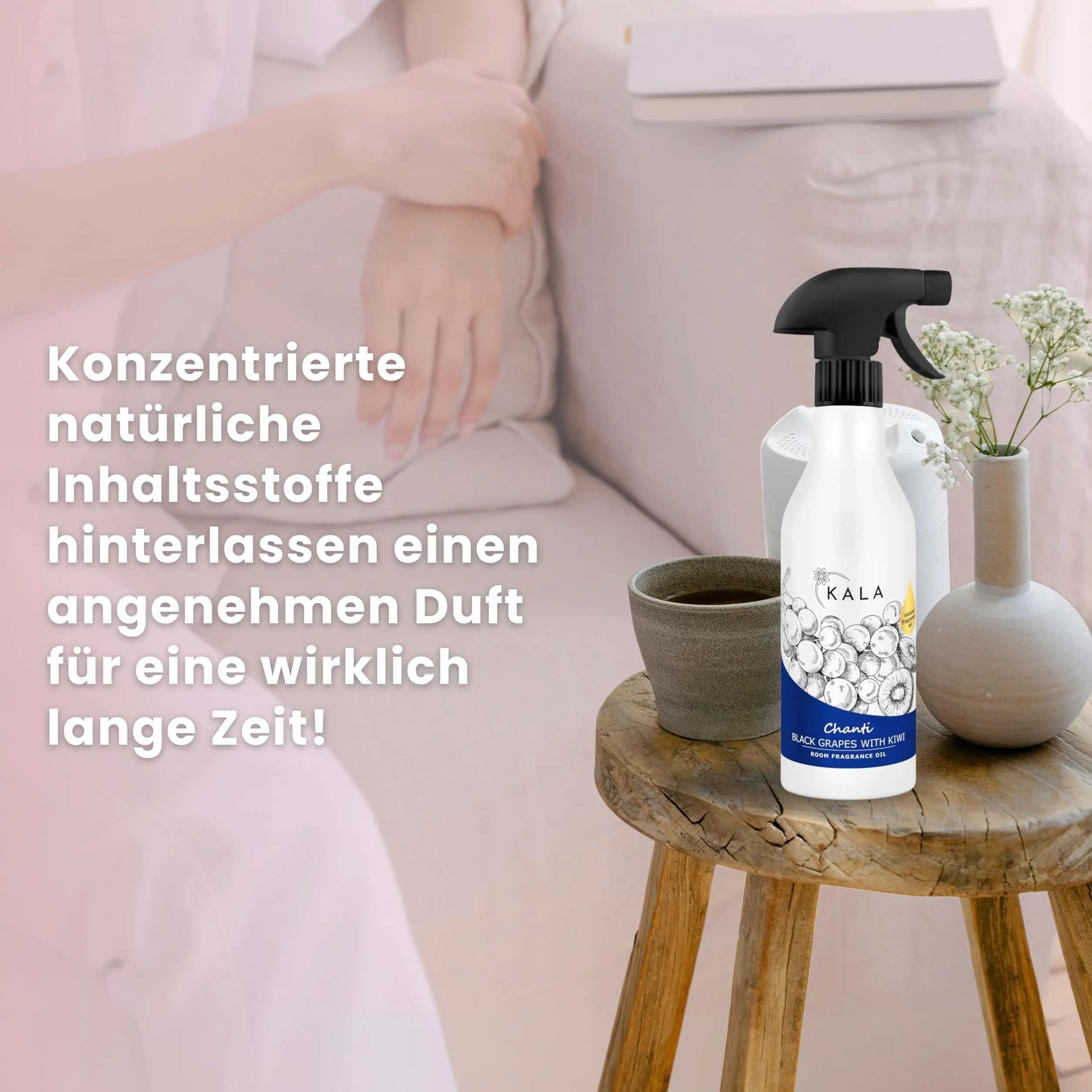 KALA - Odświeżacz Powietrza Spray Chanti, Neutralizujący i Trzymający Zapachy do 48h, 100ml