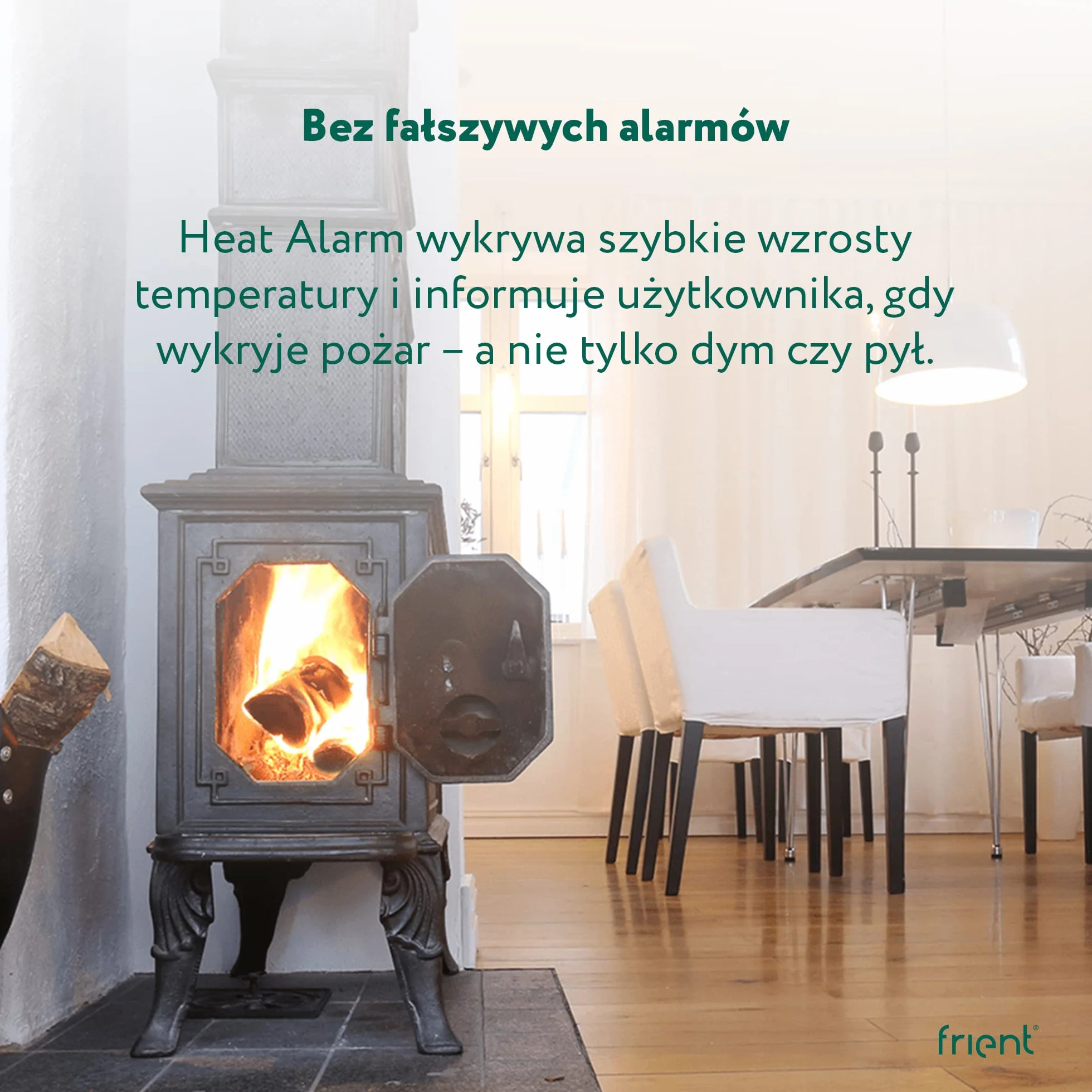 Frient Bezprzewodowy Czujnik Pożarowy Zigbee Kompatybilny z Homey