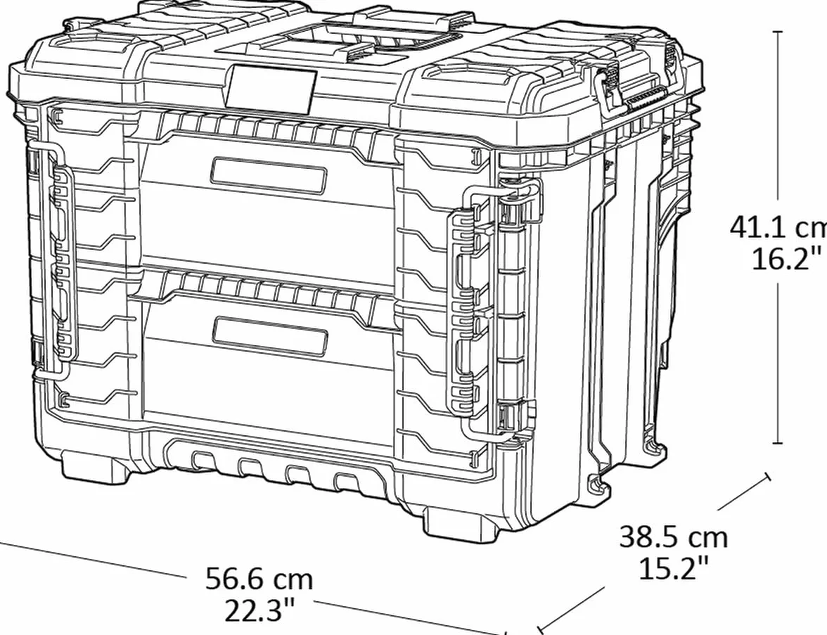 Keter Pro Gear XL walizka narzędziowa - 2 szuflady - 56,6 x 38,5 x 41,1 cm - czarna
