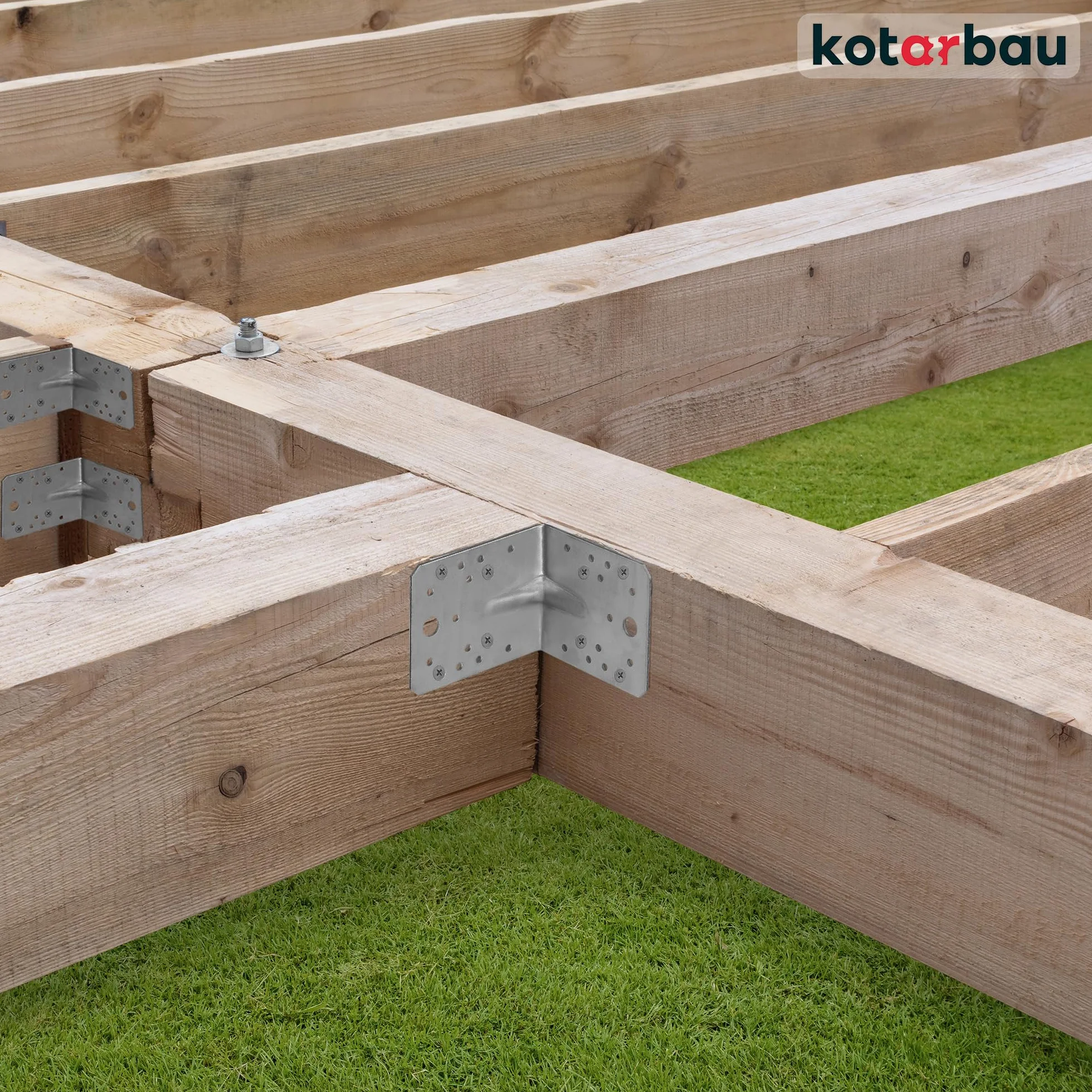 KOTARBAU® 25 szt. Kątownik Ciesielski - Łącznik Budowlany - 75 X 75 X 55 MM - Stal ocynkowana - Z Przetłoczeniem