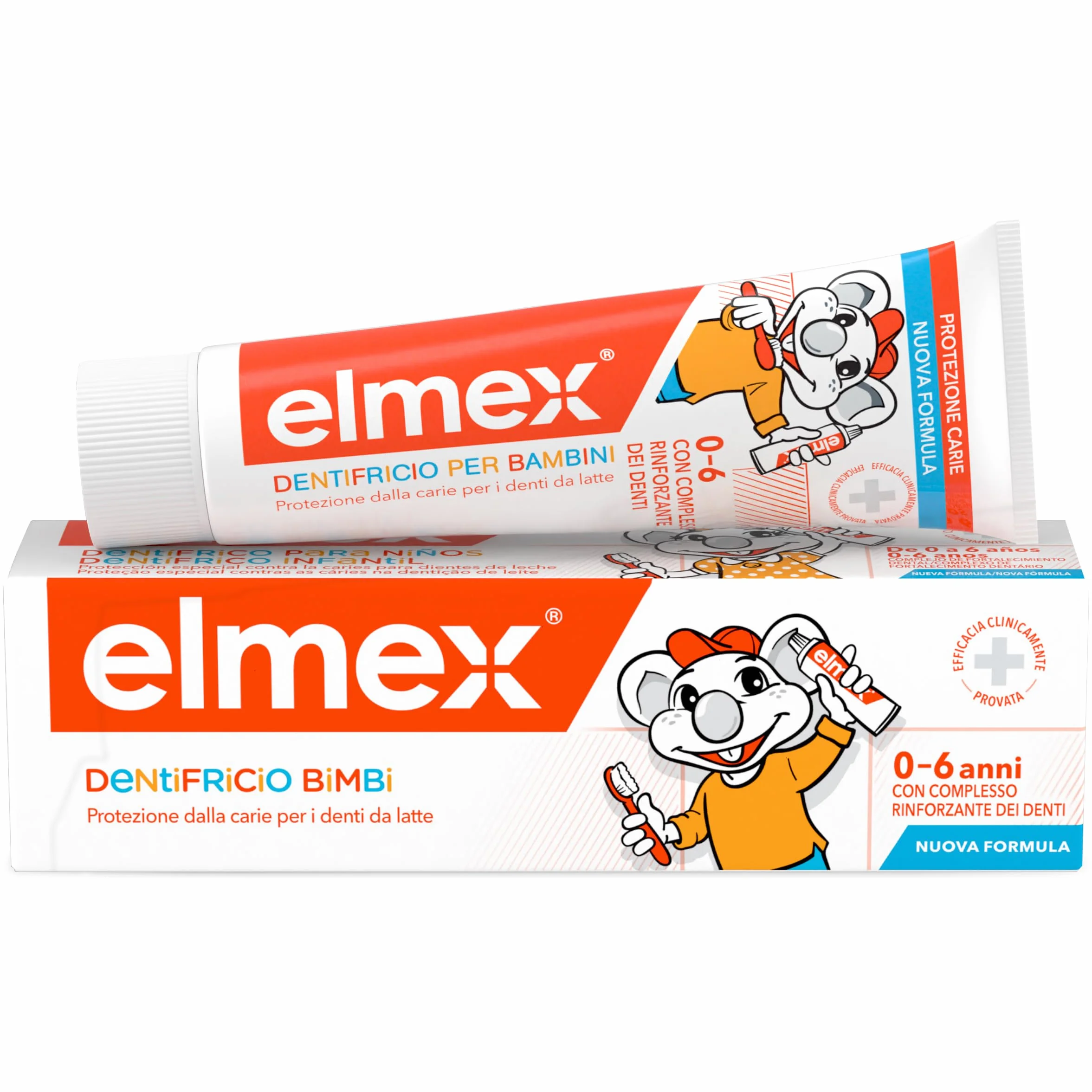 Elmex Pasta do zębów dla dzieci, 1 sztuka x 50 ml, chroni przed próchnicą, pasta do zębów dla dzieci w wieku 0-6 lat, zawiera 1000 ppm fluorku aminu