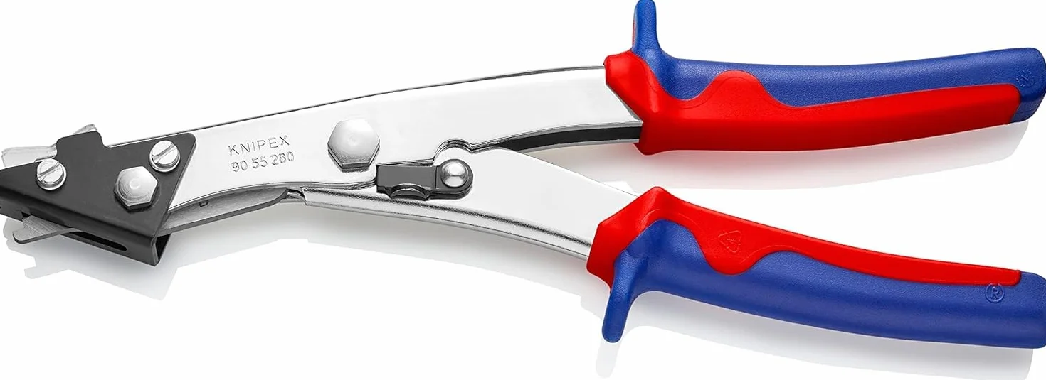 KNIPEX Nożyce wycinakowe do blachy Niklowana z osłonkami wielokomponentowymi 280 mm, 90 55 280