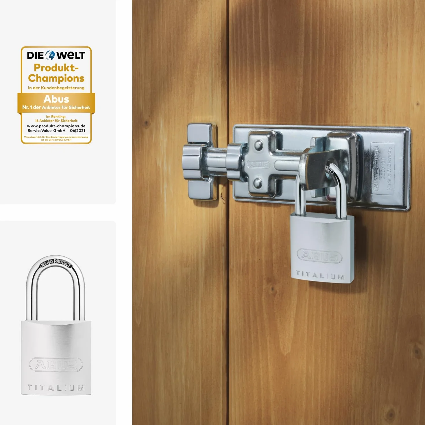 ABUS Titalium kłódka 86TI/45 bez cylindra 27778
