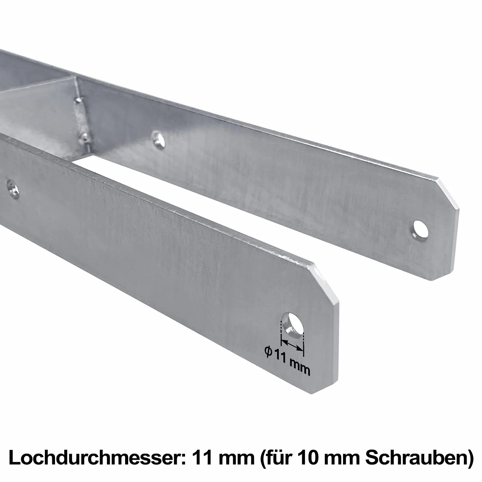 Aufun 4 sztuki wsporników słupków H w wersji 101 mm, kotwa H w kształcie litery H wspornik stalowy - długość 600 mm, grubość materiału 5 mm (4 sztuki 101 mm)