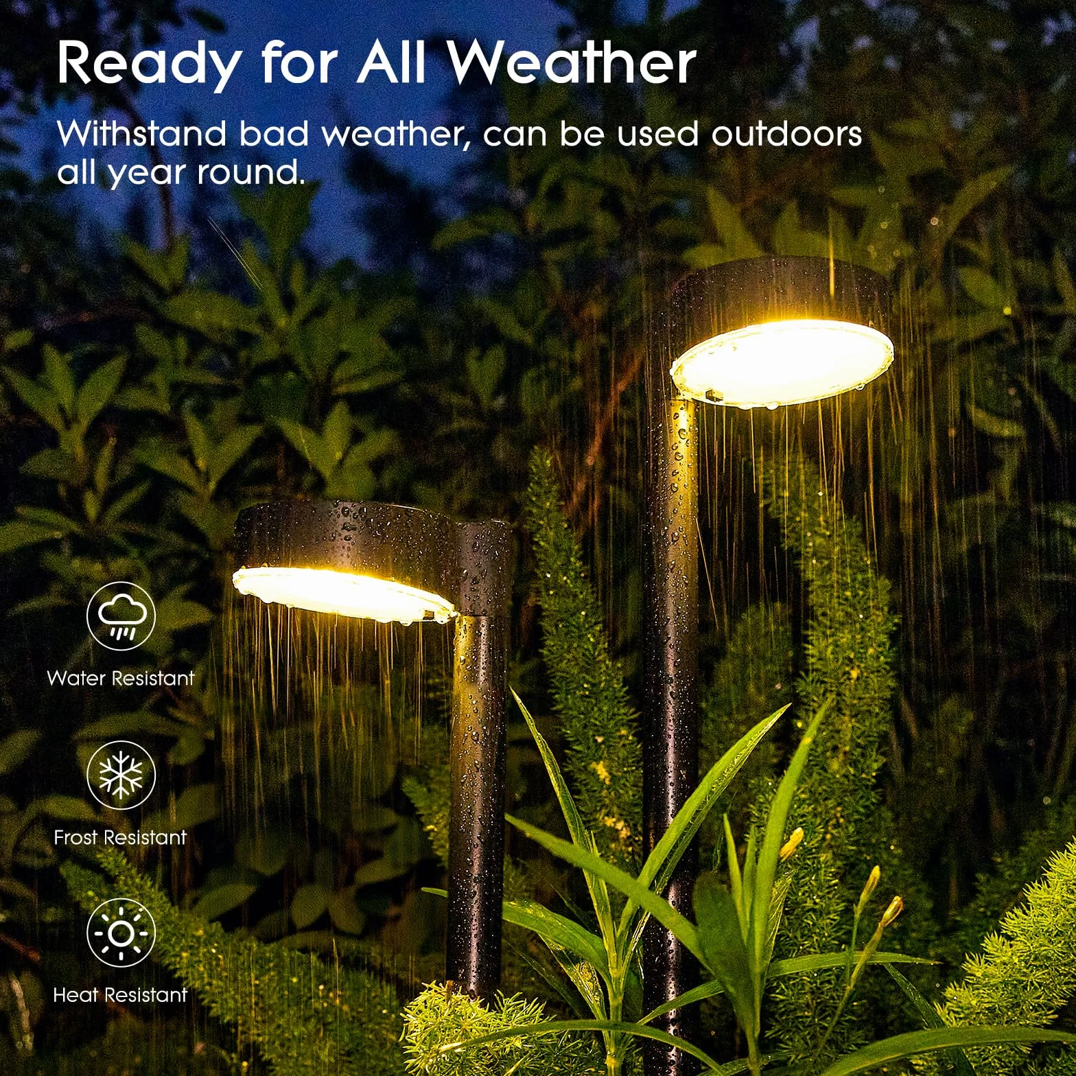 BUCASA Lampy solarne ogrodowe IP65 6x12 LED na zewnątrz
