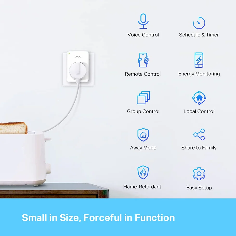 Tp-Link Tapo P110 Inteligentne Gniazdko Wi-Fi, Biały, 1 gniazdko