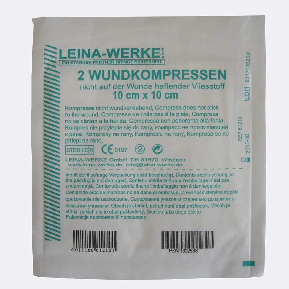 LEINAWERKE 61204 LEINASAN sterylne kompresy do ran 10 cm x 10 cm 1 szt.