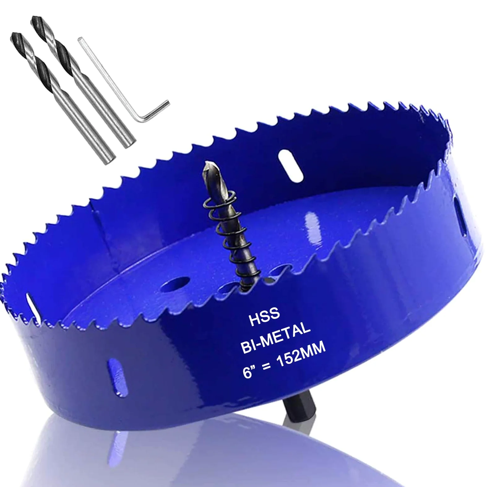 Luomorgo Otwornica 152 mm, 1 1/4 cala, głębokość cięcia HSS bimetal frez do otworów z łbem sześciokątnym adapter wiertła do płyt drewnianych, plastikowe płyty gipsowo-kartonowe