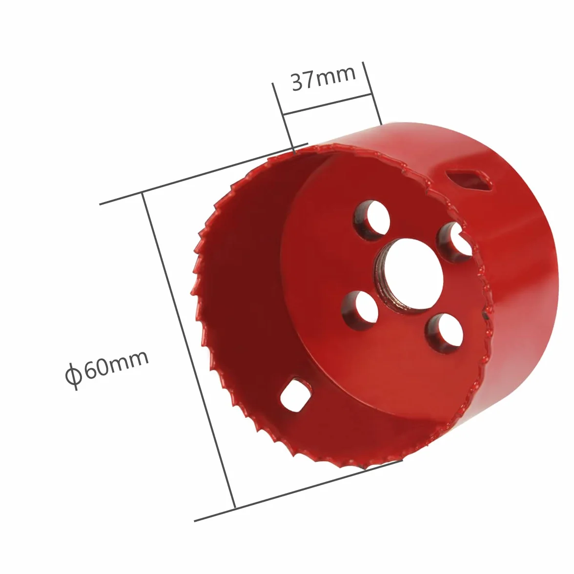 Flintronic Zestaw Otwornic 60 mm - Otwornica Bimetalowa z Wiertłem, Sprężyną Mechaniczną i Kluczem Sześciokątnym - Do Aluminium, Drewna, Płyty PCW i Tworzywa